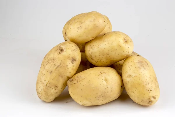 Fresh Organic Vegetables Potatoes White Background — Stock Photo, Image