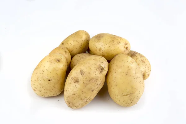 Frisches Bio Gemüse Kartoffeln Auf Weißem Hintergrund — Stockfoto