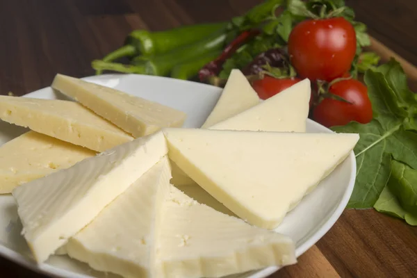 Delicioso Pequeno Almoço Com Queijo Prato Queijo Turco — Fotografia de Stock