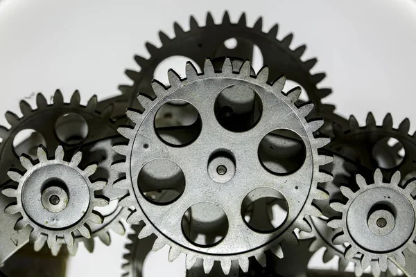 Close View Old Clock Mechanism Gears Cogs Conceptual Photo Your — Stock Photo, Image