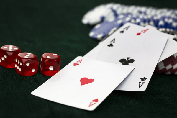 Person Playing Poker Looking Cards Stock Picture