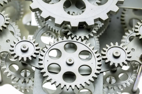Close View Old Clock Mechanism Gears Cogs Conceptual Photo Your — Stock Photo, Image