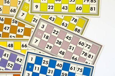 Bingo kartları (tombala / Loto) ve izole numaraları ile