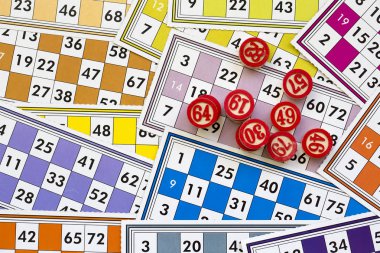 Bingo kartları (tombala / Loto) ve izole numaraları ile