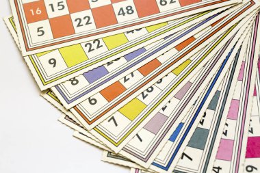 Bingo kartları (tombala / Loto) ve izole numaraları ile