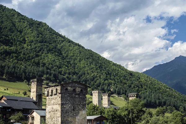 Reizen Toerisme Concept Foto Georgië Svaneti Mestia — Stockfoto