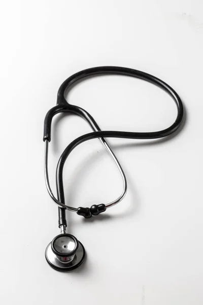 Stethoscope White Background Copy Space Top View Royalty Free Stock Images