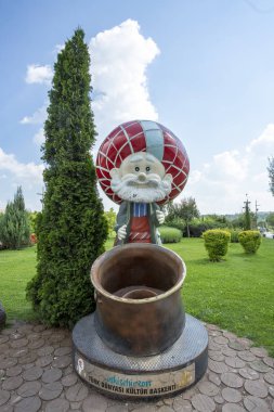 Eskisehir / Turkey, 22 May 2018, Eskisehir Sazova Park Nasreddin hoca sculpture