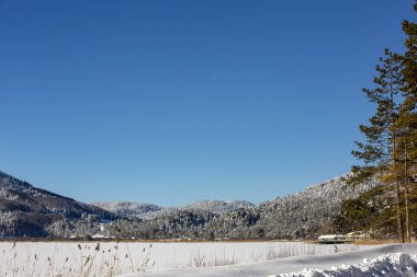 Abant / Bolu / Türkiye, kış kar manzara. Seyahat kavramı fotoğraf. 