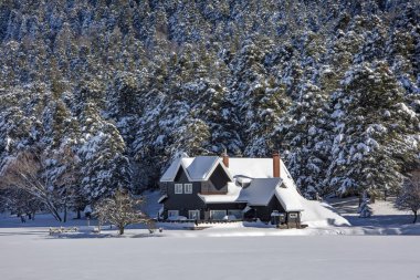 Gölcük / Bolu / Türkiye, kış kar manzara. Seyahat kavramı fotoğraf. 