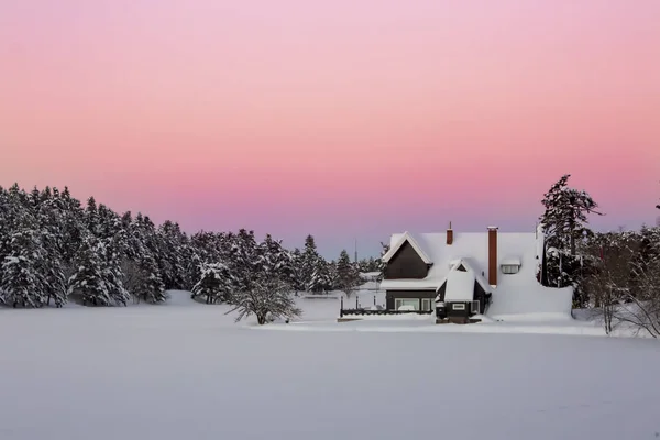 Golcuk Bolu Turkey Winter Season Landscape Sunset View Travel Concept — Stock Photo, Image