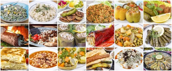 Mâncăruri Tradiționale Delicioase Turcești Diverse Concept Colaj Fotografie — Fotografie, imagine de stoc
