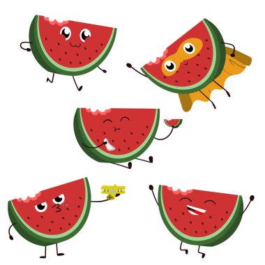  Suluboya süper dostu karpuz. Karakter tasarımı.