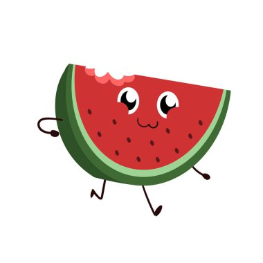  Suluboya süper dostu karpuz. Karakter tasarımı.