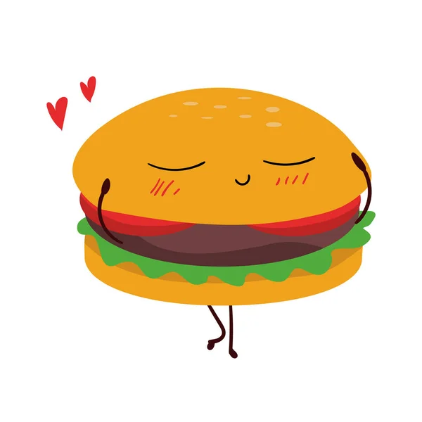 Leuke Hamburger Tekening Voedsel Concept Cartoon Achtergrond — Stockfoto