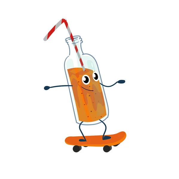 Funny Cute Orange Juice Illustration Cartoon Isolated — Stock Photo, Image