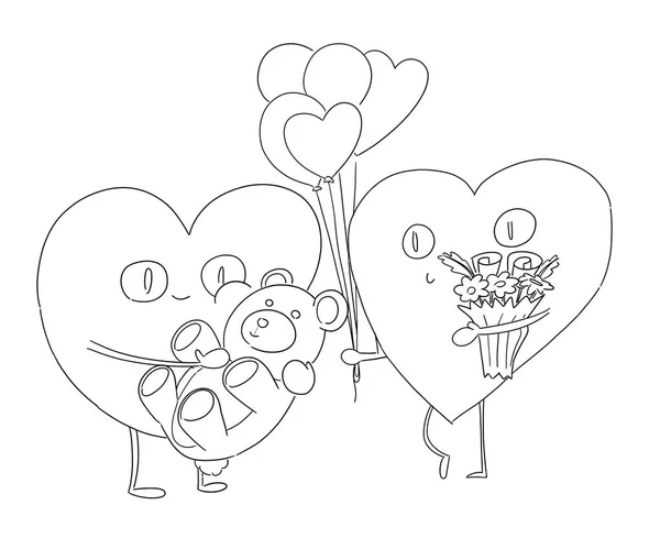 Spaß Billige Herzfiguren Hintergrund Tapete Valentinstag Konzept — Stockfoto