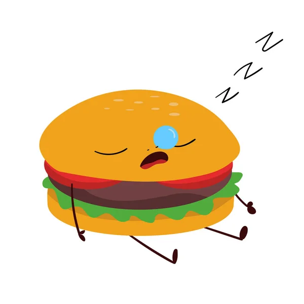 Leuke Hamburger Tekening Voedsel Concept Cartoon Achtergrond — Stockfoto