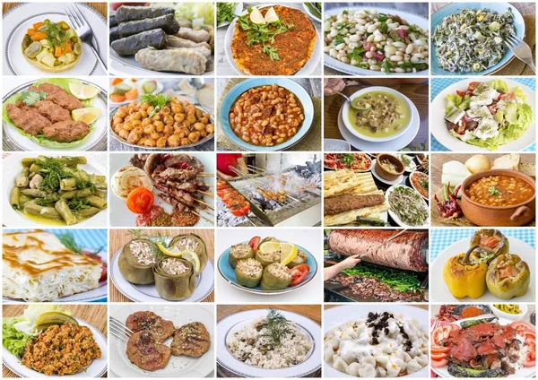Colaj Tradițional Delicios Alimente Turcești Conceptul Alimentar — Fotografie, imagine de stoc