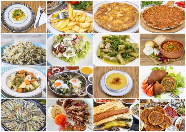 Traditionella Läckra Turkiska Livsmedel Collage Matkoncept — Stockfoto