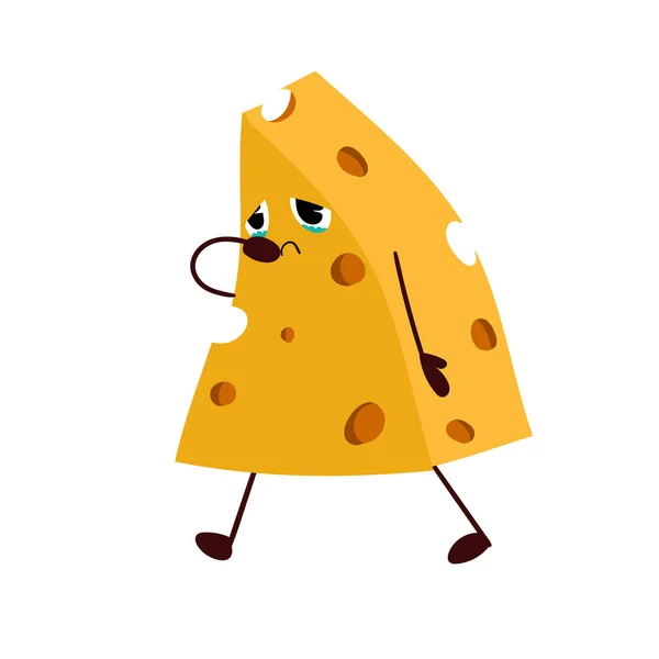 Ilustrační Charakter Legrační Sýr Samostatný Jídlo Koncept — Stock fotografie