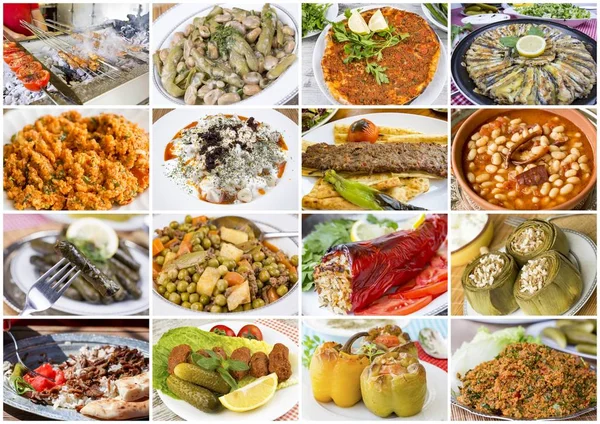 Tradicional Deliciosa Comida Turca Collage Concepto Alimenticio — Foto de Stock