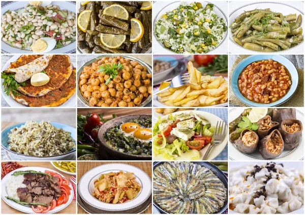 Tradicional Deliciosa Comida Turca Collage Concepto Alimenticio — Foto de Stock