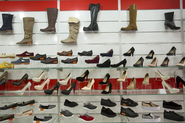 Mercado Zapatos Colorido Izmir Turquía Colección Muchos Zapatos — Foto de Stock