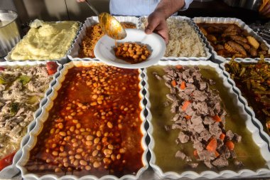Geleneksel lezzetli Türk yemekleri çeşitleri. Gıda kavramı fotoğraf.