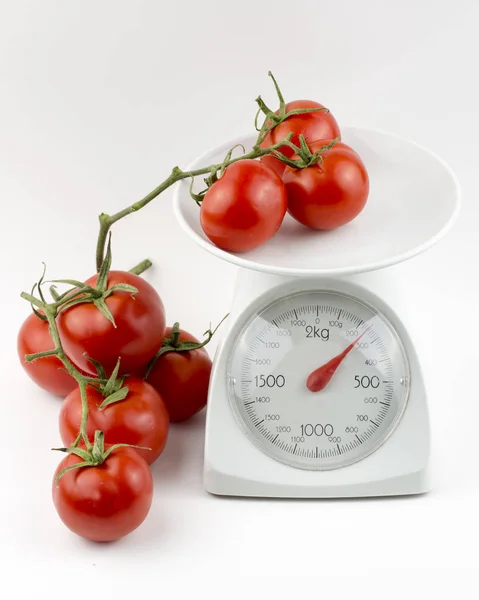 Tomates Rojos Orgánicos Frescos Fondo Blanco — Foto de Stock