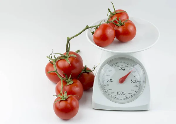 Tomates Rojos Orgánicos Frescos Fondo Blanco — Foto de Stock