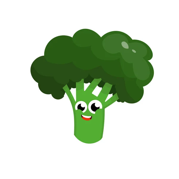 Grappige Gelukkig Broccoli Tekening Illustratie Geïsoleerd Achtergrond — Stockfoto
