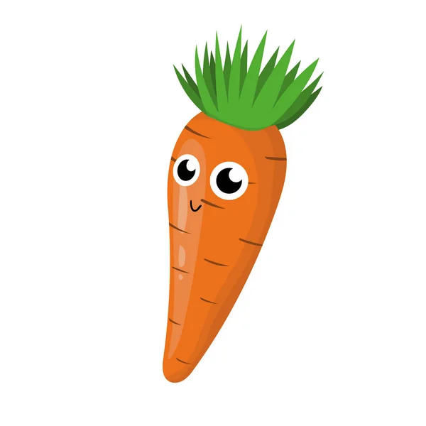 Funny Happs Carrot Vegetable Drawing Illustration Isolated — Stock Photo, Image