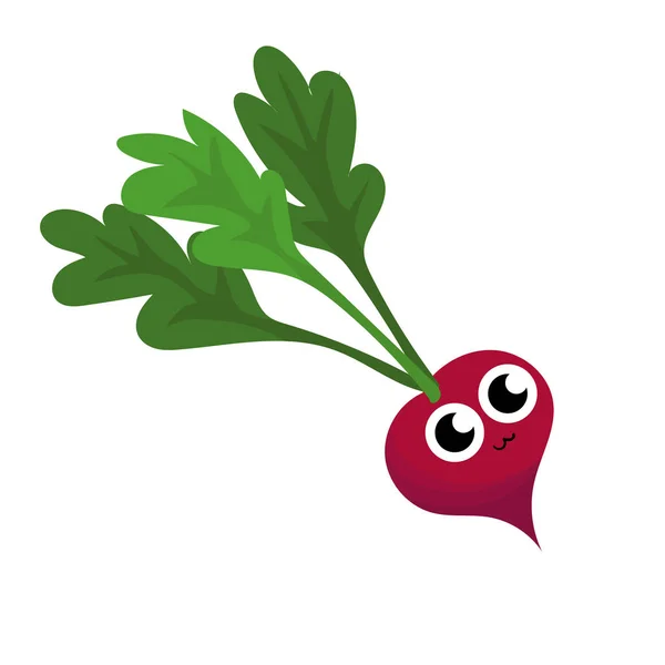 分離された面白い幸せ大根野菜描画図 — ストック写真