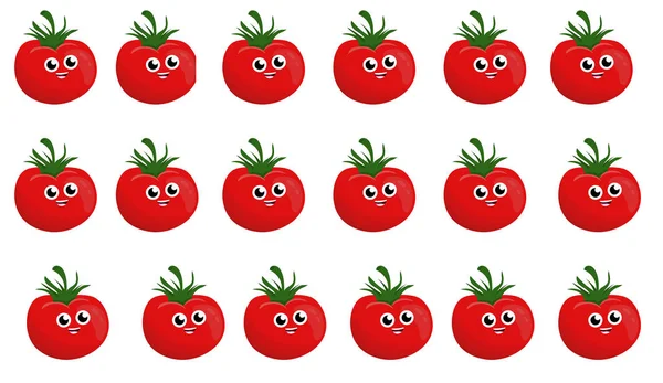 Tomates Felizes Engraçados Desenho Vegetal Ilustração Isolada — Fotografia de Stock