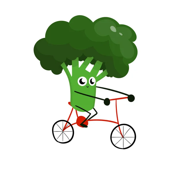 Grappige Gelukkig Broccoli Tekening Illustratie Geïsoleerd Achtergrond — Stockfoto