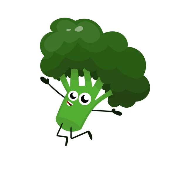 Grappige Gelukkig Broccoli Tekening Illustratie Geïsoleerd Achtergrond — Stockfoto