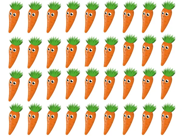 Funny Happs Carrot Vegetable Drawing Illustration Isolated — Stock Photo, Image