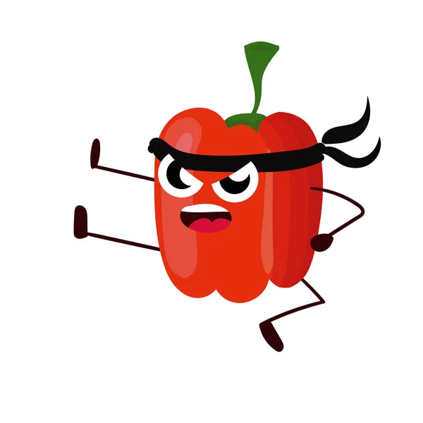 Funny cartoon red pepper drawing illustration isolated