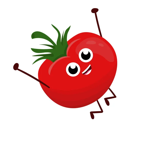 Leuke grappige tomaten geïsoleerde illustratie. Voedsel concept tekenen. — Stockfoto