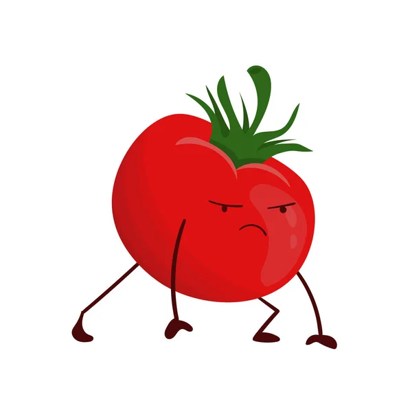 Şirin komik domates izole illüstrasyon. Gıda kavramı çizmek. — Stok fotoğraf