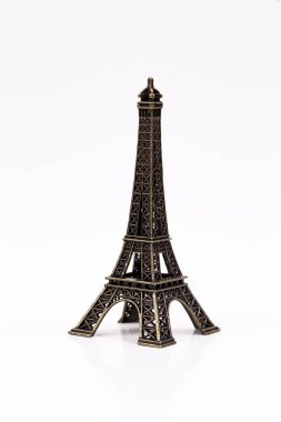 Minyatür Eyfel Kulesi Paris izole. Seyahat kavramı fotoğraf. 