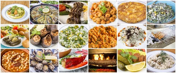 Traditionella läckra turkiska livsmedel collage. Mat koncept foto. — Stockfoto