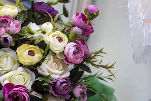 Flores de boda, primer ramo de novia. Decoración hecha de flujo — Foto de Stock