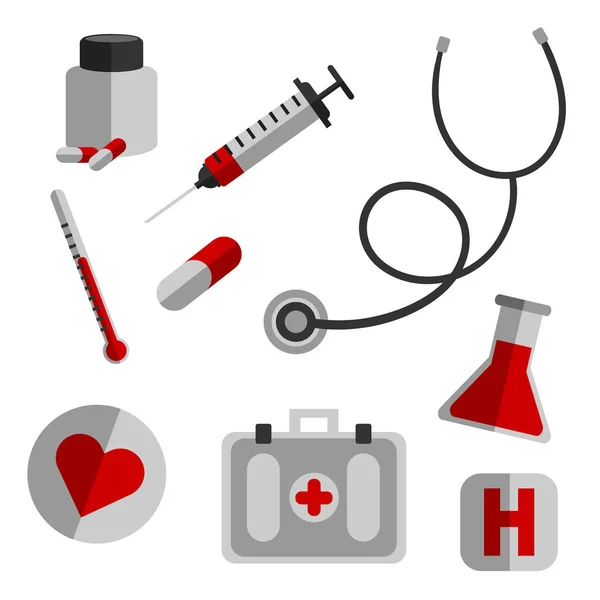 Hand drawn medicine icon set. Medical healthcare, pharmacy doodl