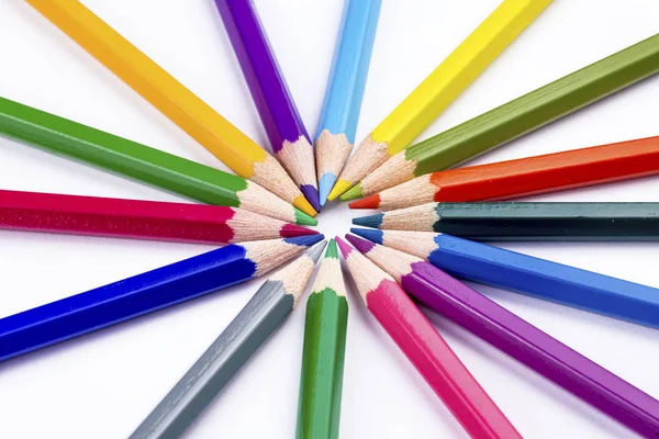 Lápices de colores de fondo con una variedad de colores —  Fotos de Stock