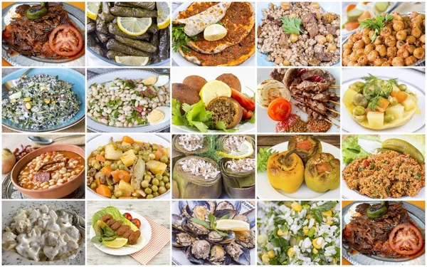 Traditional delicious Turkish foods collage. Food concept photo. — Stock Photo, Image