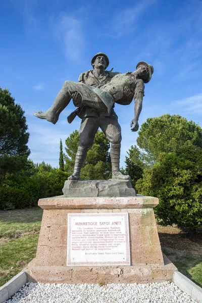 Canakkale / Turquia, 26 de maio de 2019 / Monumento de um soldado turco — Fotografia de Stock