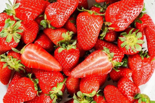Fresh Organic Strawberry Fruits White Background — Stock Photo, Image