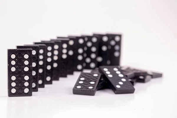 Spadające Domino Efekt Domina Gry Domino Gry — Zdjęcie stockowe